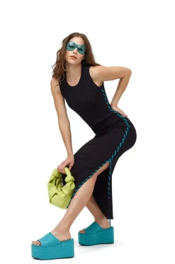 Rib Blix Dress With Whip Stitch