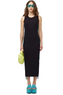 Rib Blix Dress With Whip Stitch